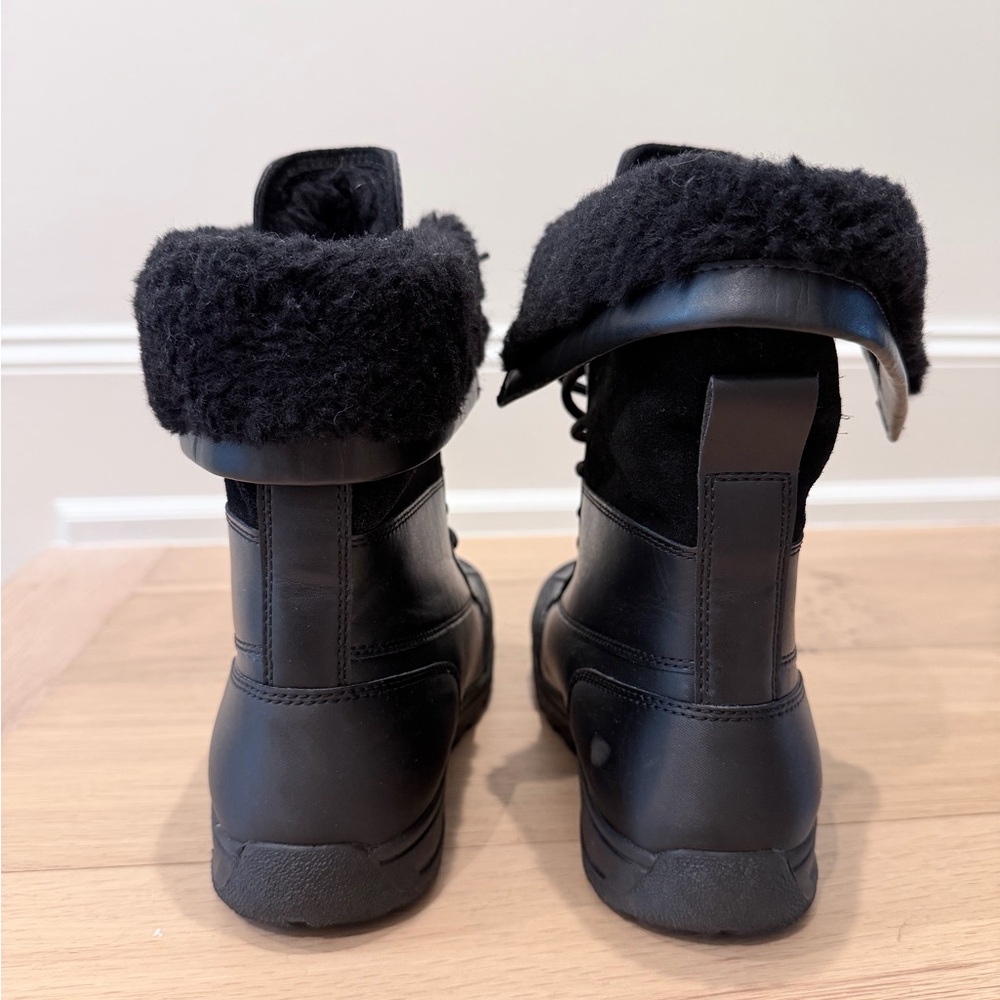 UGG Butte II Black Fur-Lined Boots Size 4 US 36 EU - Picture 4 of 9